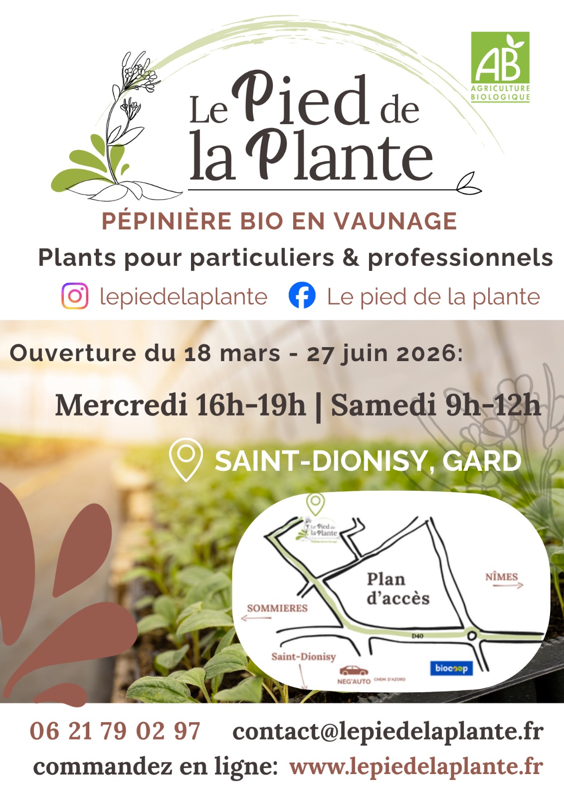 Coordonnée bienvenue lepiedelaplante